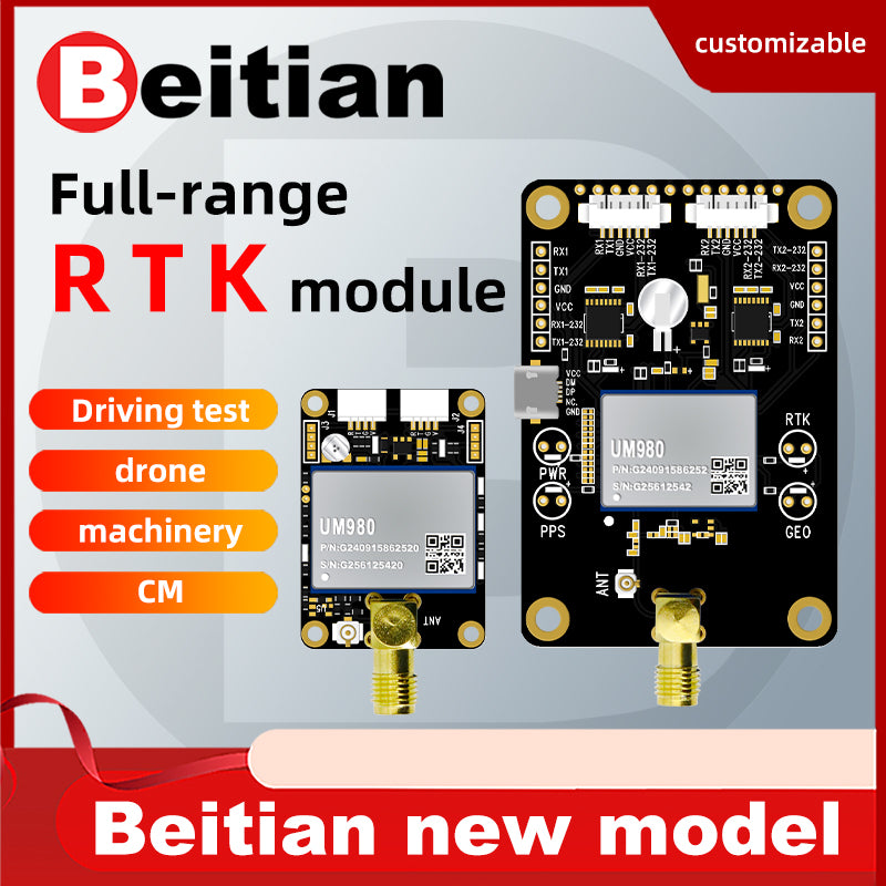 Beitian UM980 module RTK high-precision Beidou GPS differential four-star full-frequency GNSS board for autonomous driving Beitian UM980 module RTK high-precision Beidou GPS differential four-star full-frequency GNSS board for autonomous driving